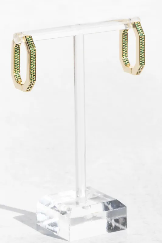 OCTAVIA HOOPS- EMERALD sold by Native Gem