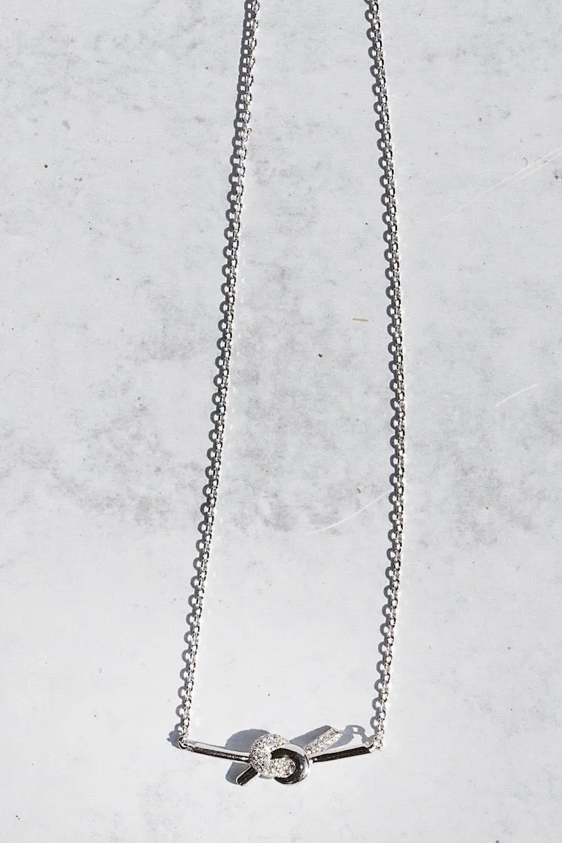 LOVE KNOT NECKLACE- STERLING SILVER sold by Native Gem