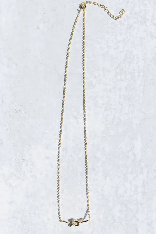 LOVE KNOT NECKLACE- 14K GOLD VERMEIL sold by Native Gem