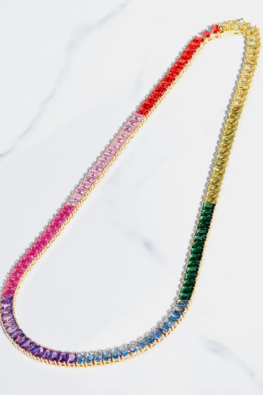 PRISMATIC TENNIS NECKLACE sold by Native Gem