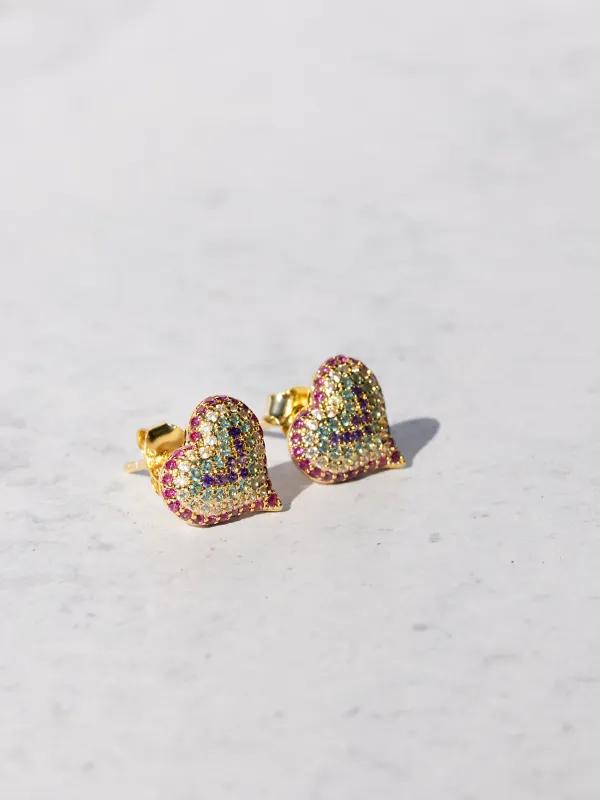 QUEEN OF HEART STUDS- CHROMA sold by Native Gem
