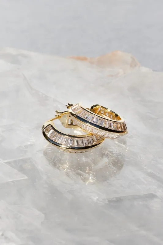 RAZOR EDGE HOOPS- GOLD sold by Native Gem