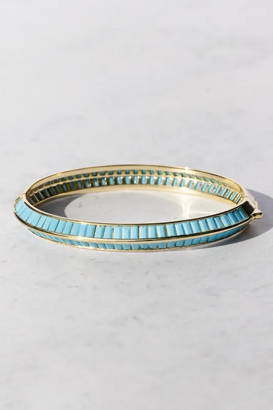RAZOR EDGE BANGLE- GOLD + TURQUOISE made by Native Gem