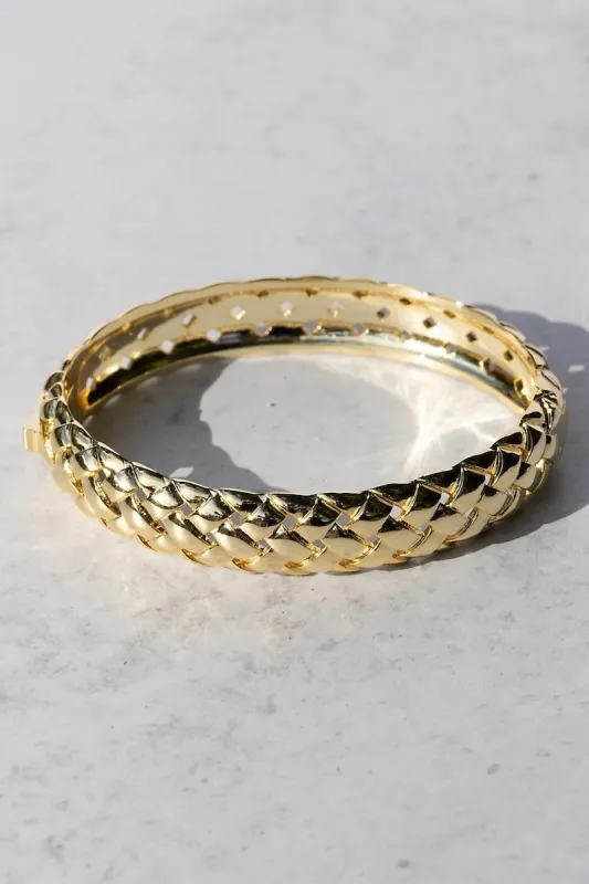 RAFFIA BANGLE- GOLD made by Native Gem