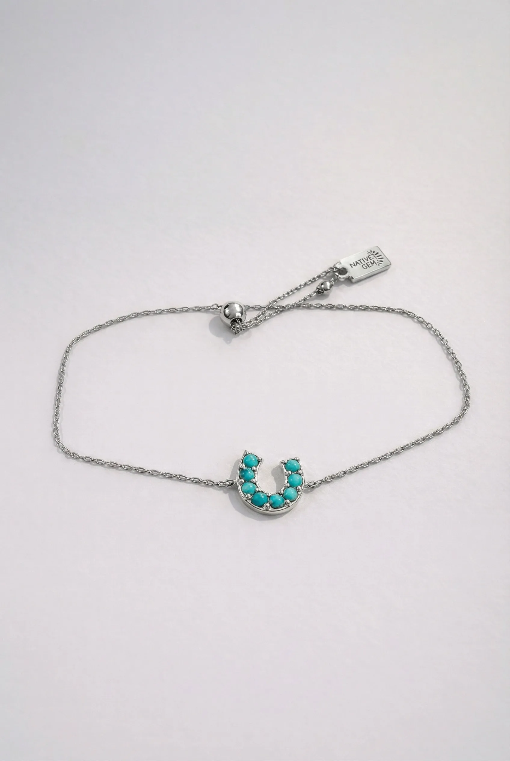 LUCKY HORSESHOE BRACELET- STERLING SILVER + TURQUOISE sold by Native Gem product image thumbnail 4