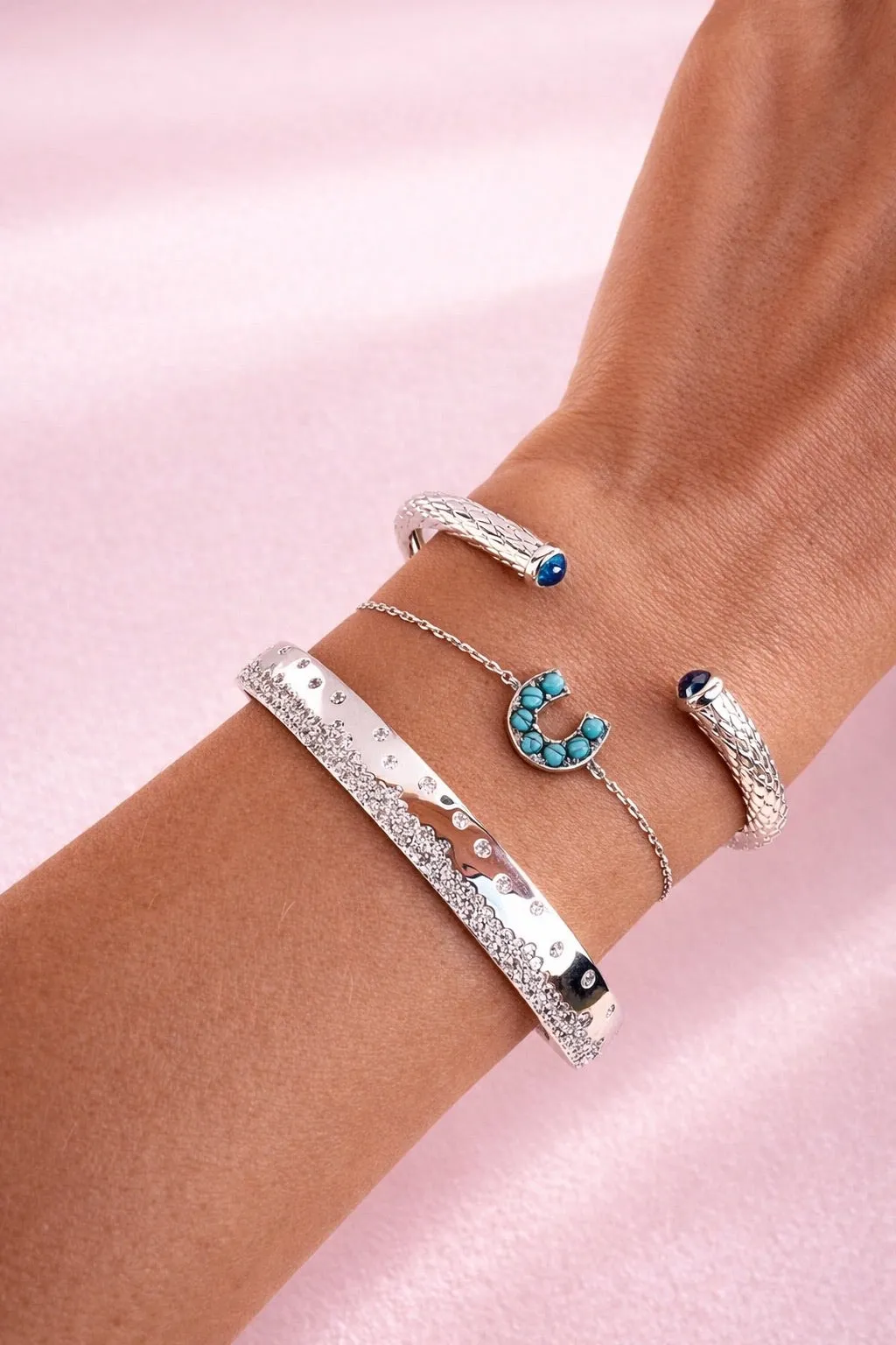 LUCKY HORSESHOE BRACELET- STERLING SILVER + TURQUOISE sold by Native Gem product image thumbnail 3