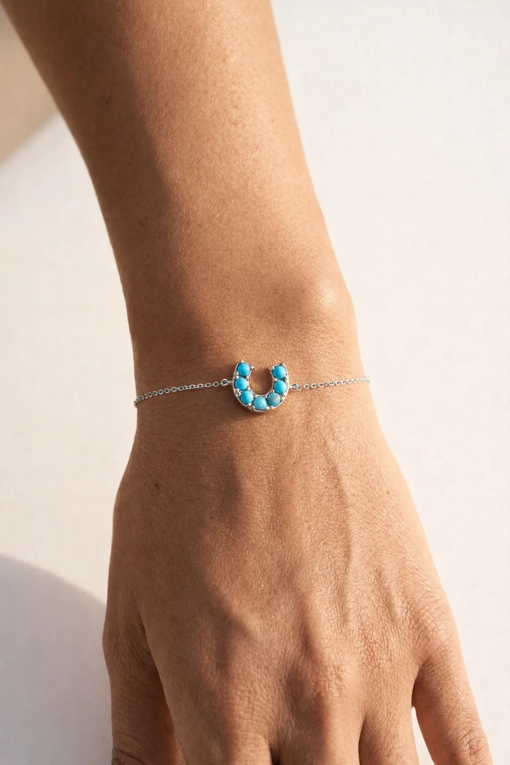 LUCKY HORSESHOE BRACELET- STERLING SILVER + TURQUOISE sold by Native Gem product image thumbnail 2