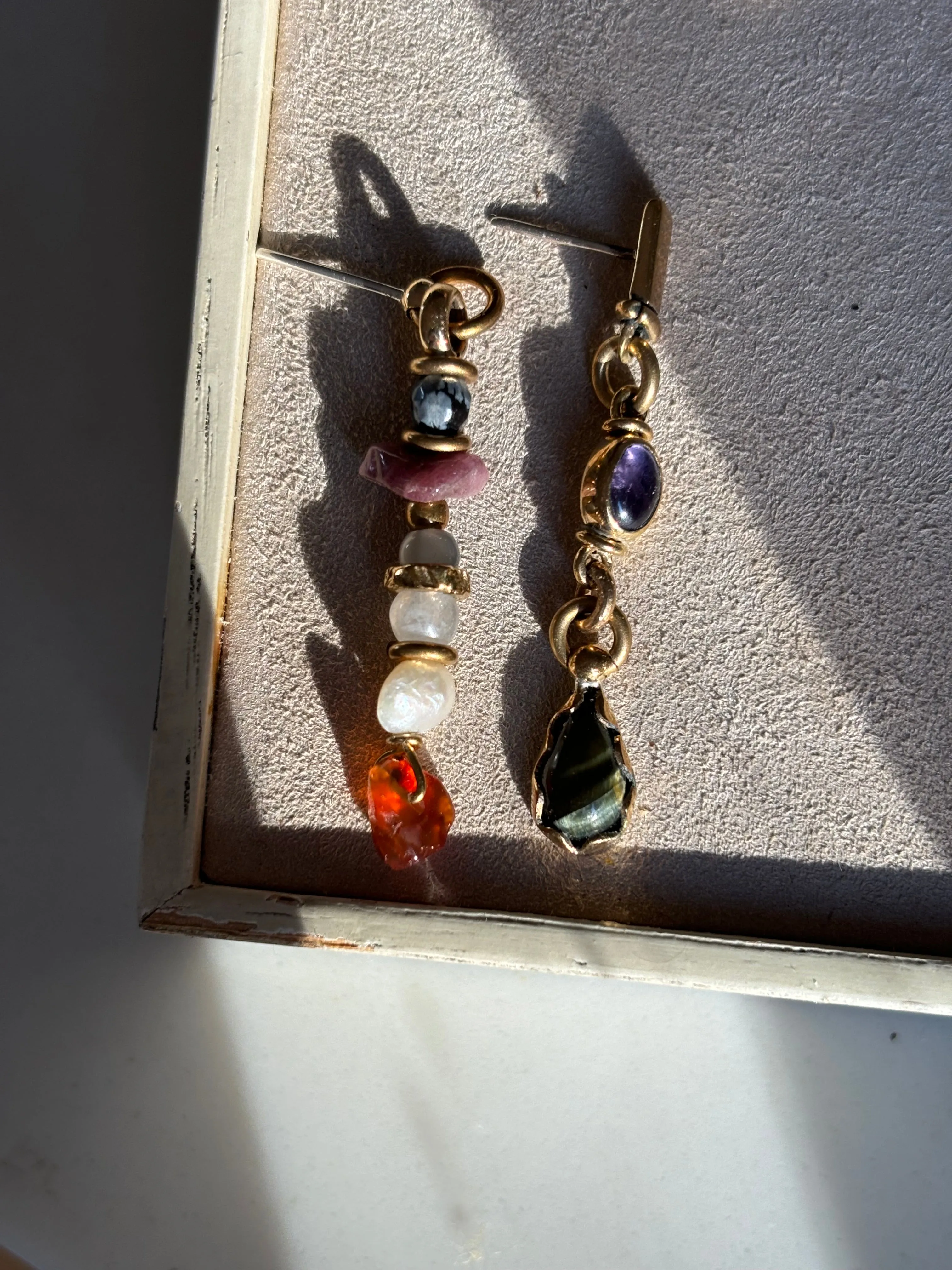Giada mismatch gemstone earring sold by Lissa Bowie product image thumbnail 2