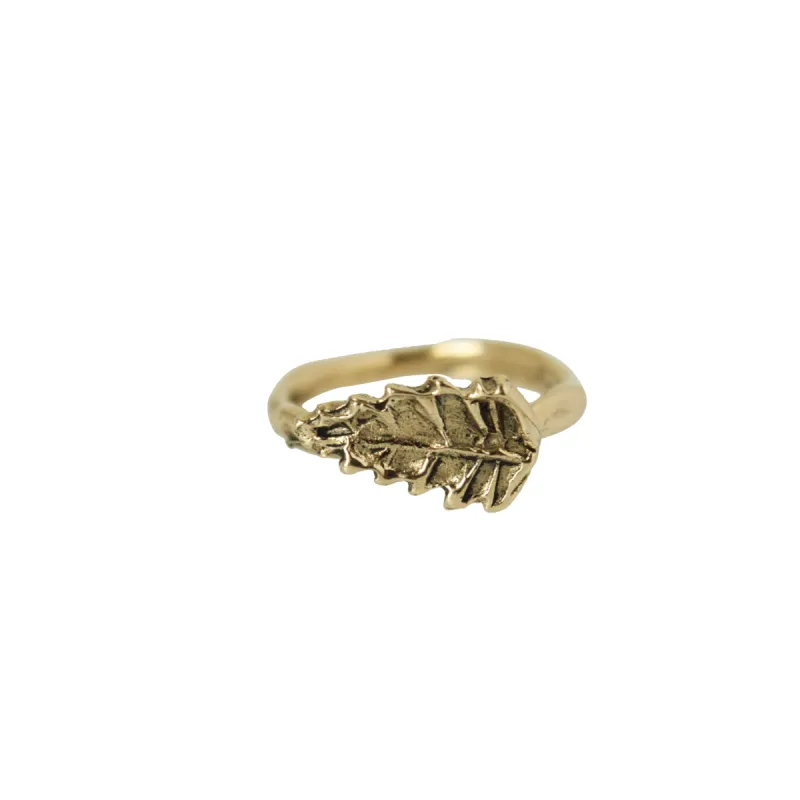 Fallen organic leaf ring sold by Lissa Bowie