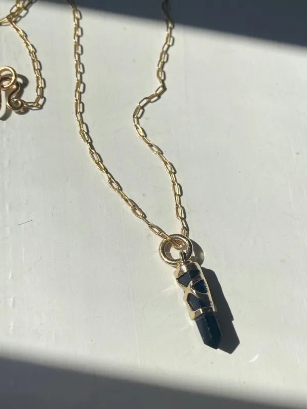 La ventana quartz necklace sold by Lissa Bowie