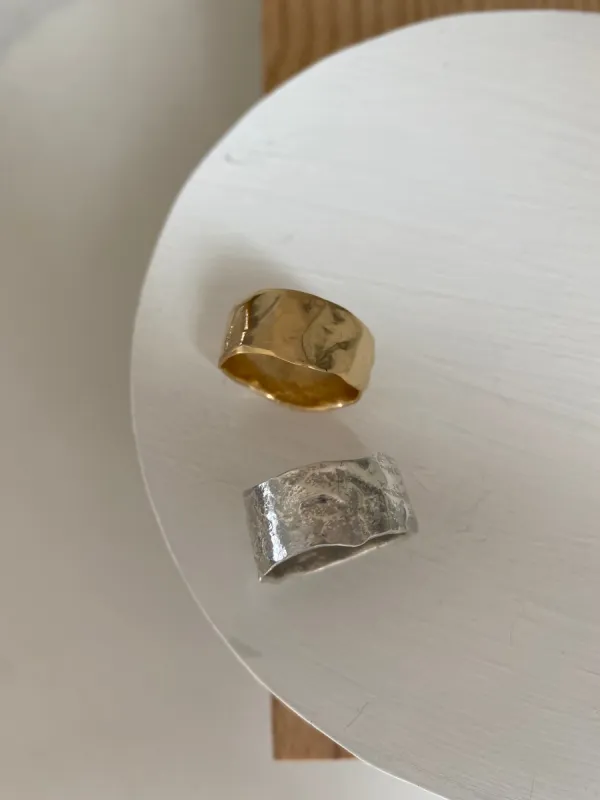 Wide backroad ring made by Lissa Bowie