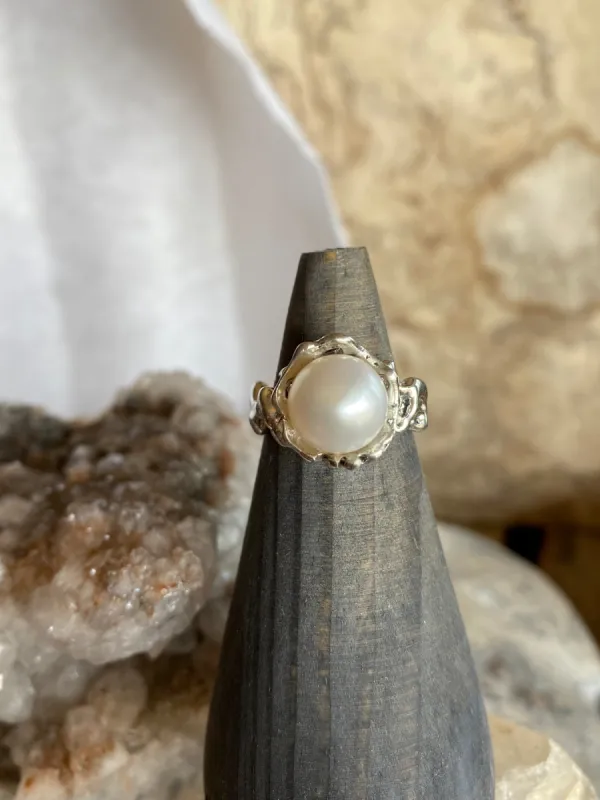 Fiorella pearl ring sold by Lissa Bowie
