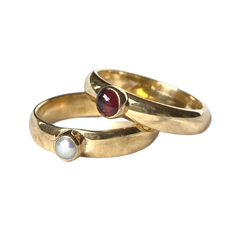 Beba half round stone stacking ring sold by Lissa Bowie