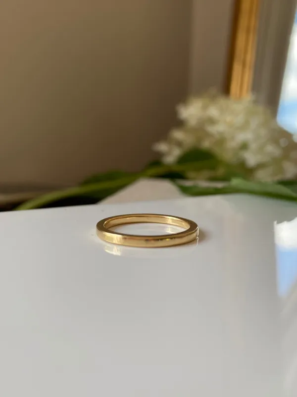 Square edge stacking ring sold by Lissa Bowie