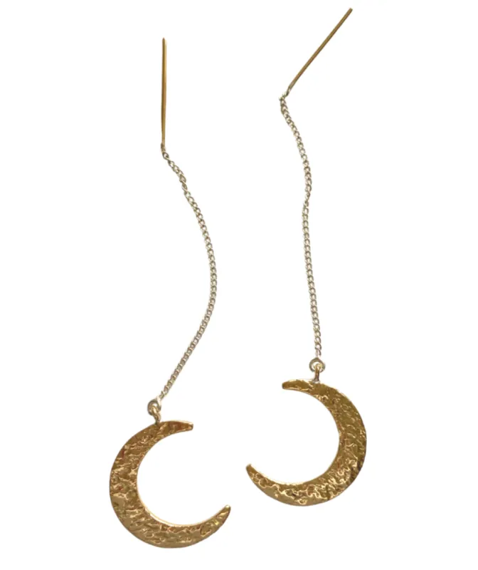 Crescent moon threaders sold by Lissa Bowie