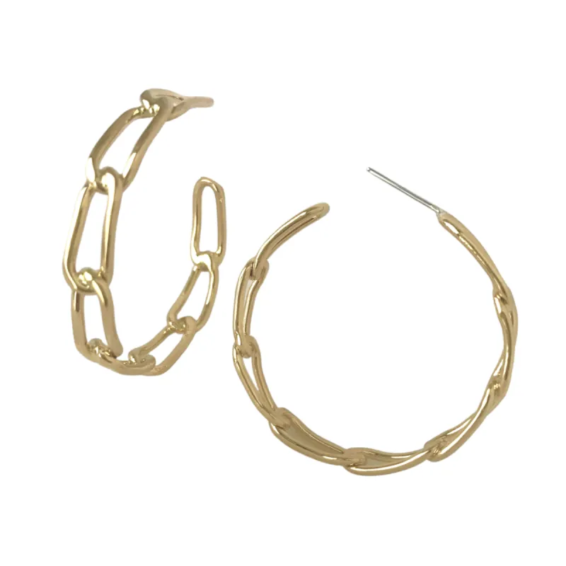 Succession Chainlink Hoop Earrings sold by Lissa Bowie