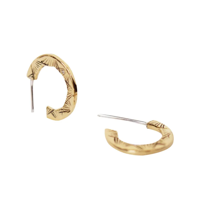 Naveen Two-sided mini Hoop Earrings sold by Lissa Bowie