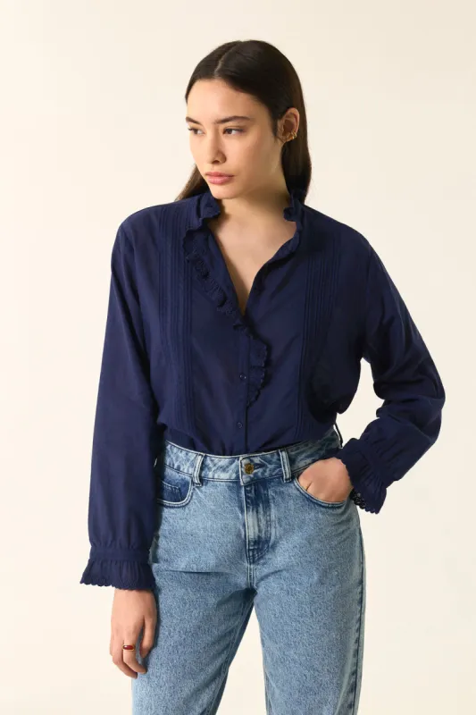 Blouse Ethel Marine sold by Des Petits Hauts
