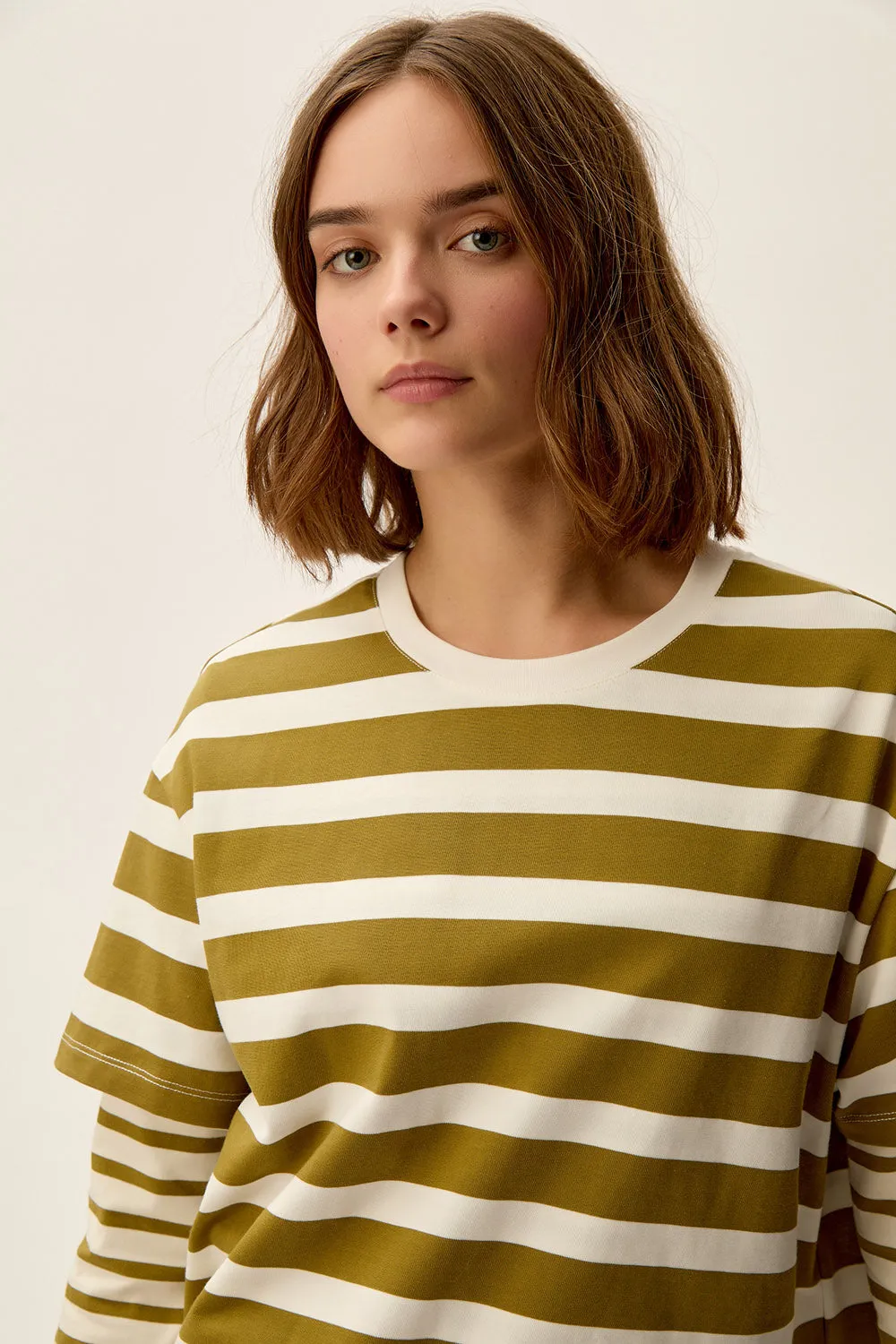 Tee-shirt marinière Filma Basilic/Ecru sold by Des Petits Hauts product image thumbnail 4