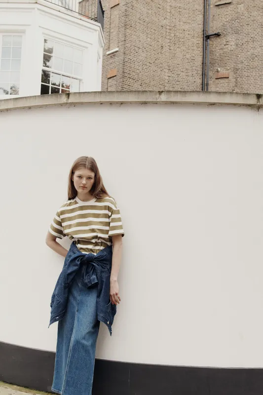 Tee-shirt marinière Filma Basilic/Ecru made by Des Petits Hauts