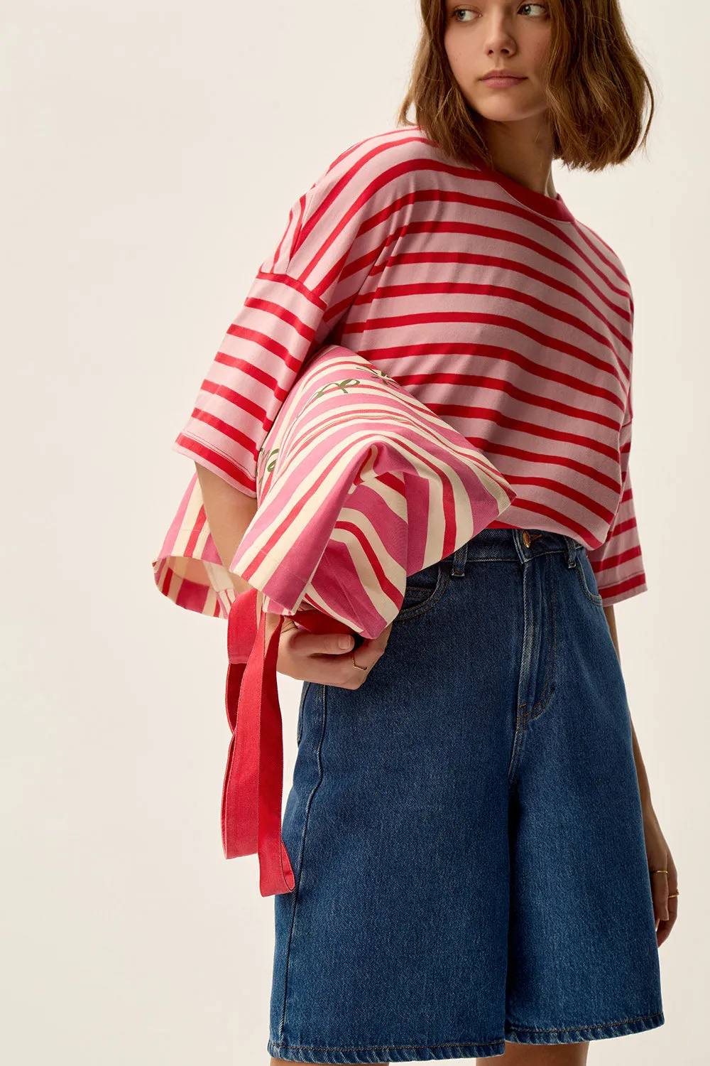 Tee-shirt marinière Josy Bubble/Tomate sold by Des Petits Hauts product image thumbnail 5