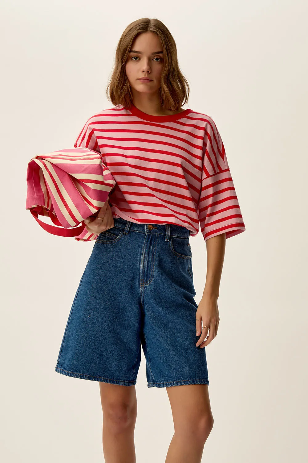 Tee-shirt marinière Josy Bubble/Tomate sold by Des Petits Hauts product image thumbnail 4