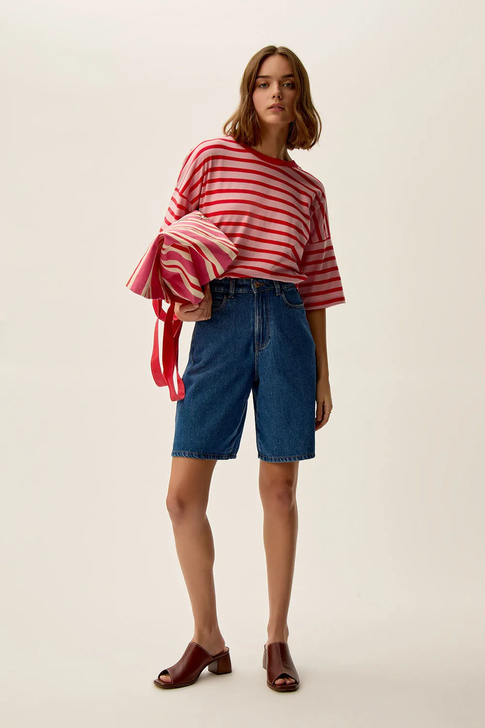 Tee-shirt marinière Josy Bubble/Tomate sold by Des Petits Hauts product image thumbnail 2
