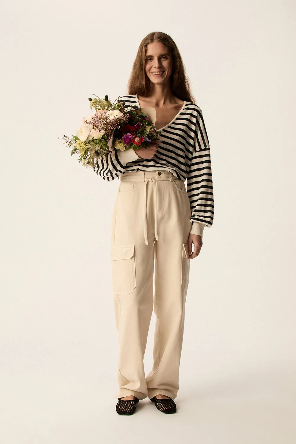 Pull Brad Creme/Marine sold by Des Petits Hauts