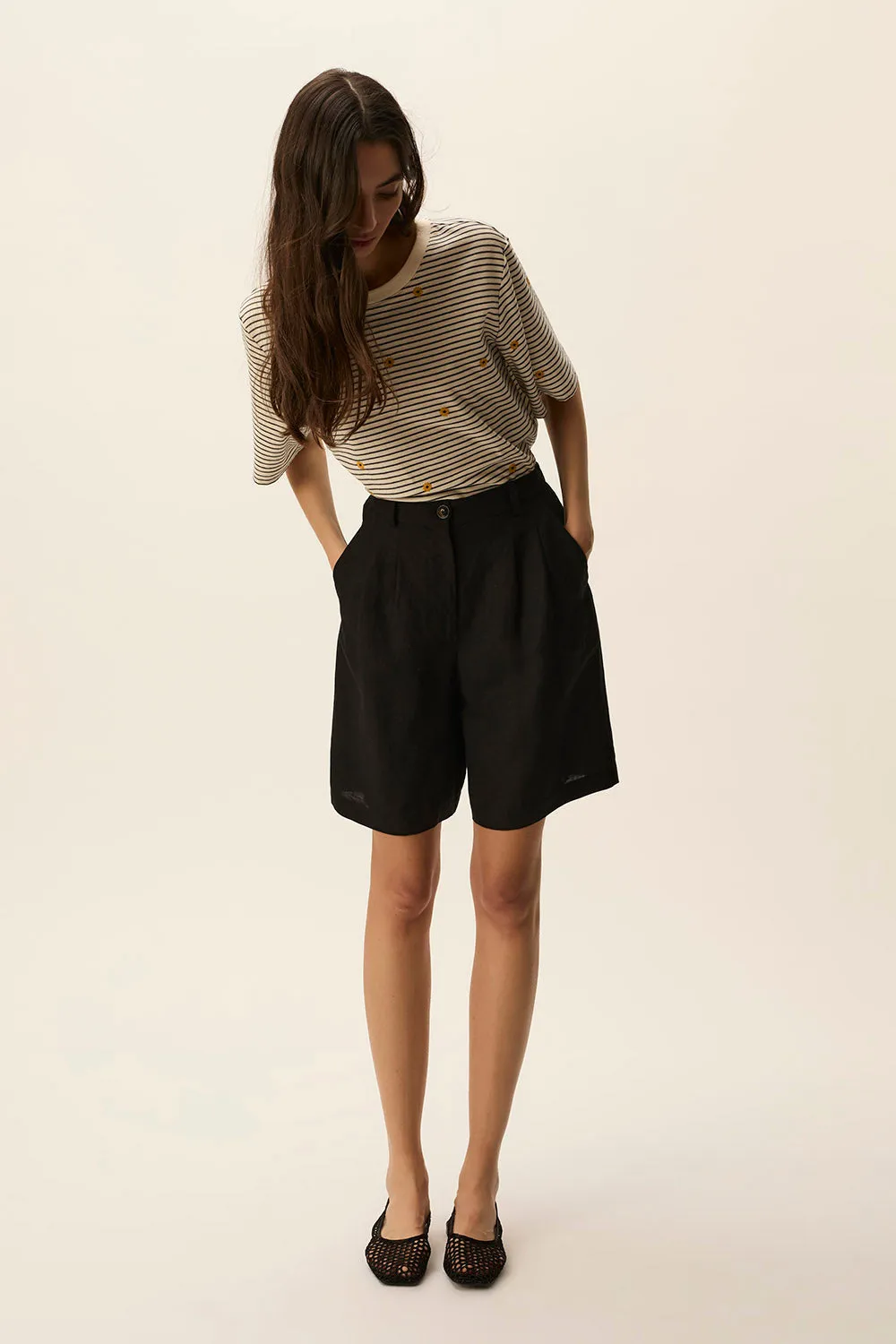 Bermuda Tahini Noir sold by Des Petits Hauts