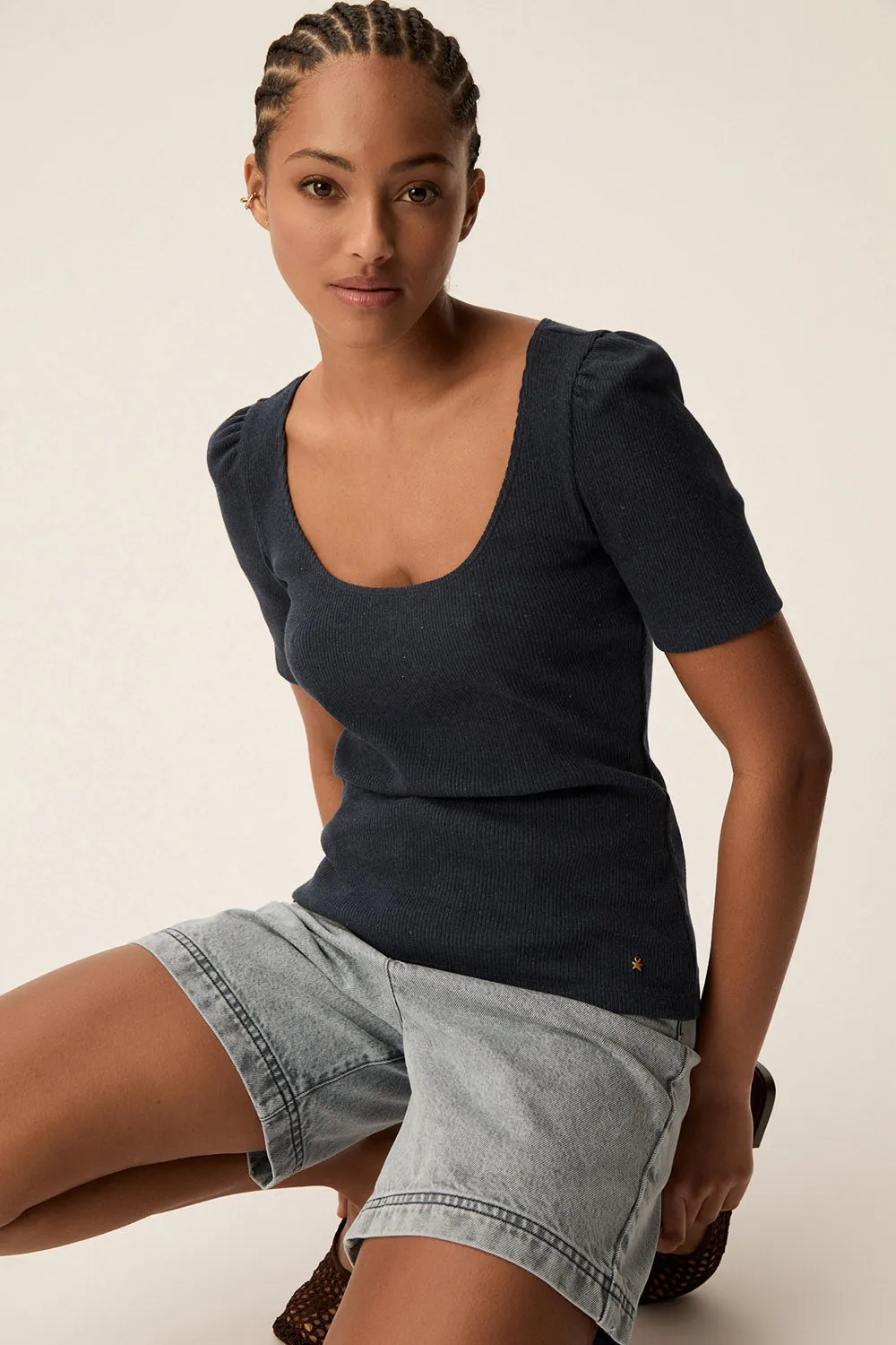 Tee-shirt Hizou Indigo sold by Des Petits Hauts product image thumbnail 4