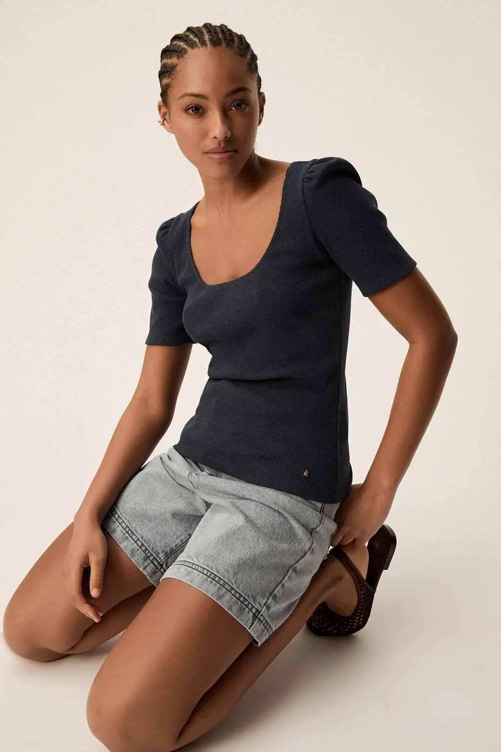 Tee-shirt Hizou Indigo sold by Des Petits Hauts