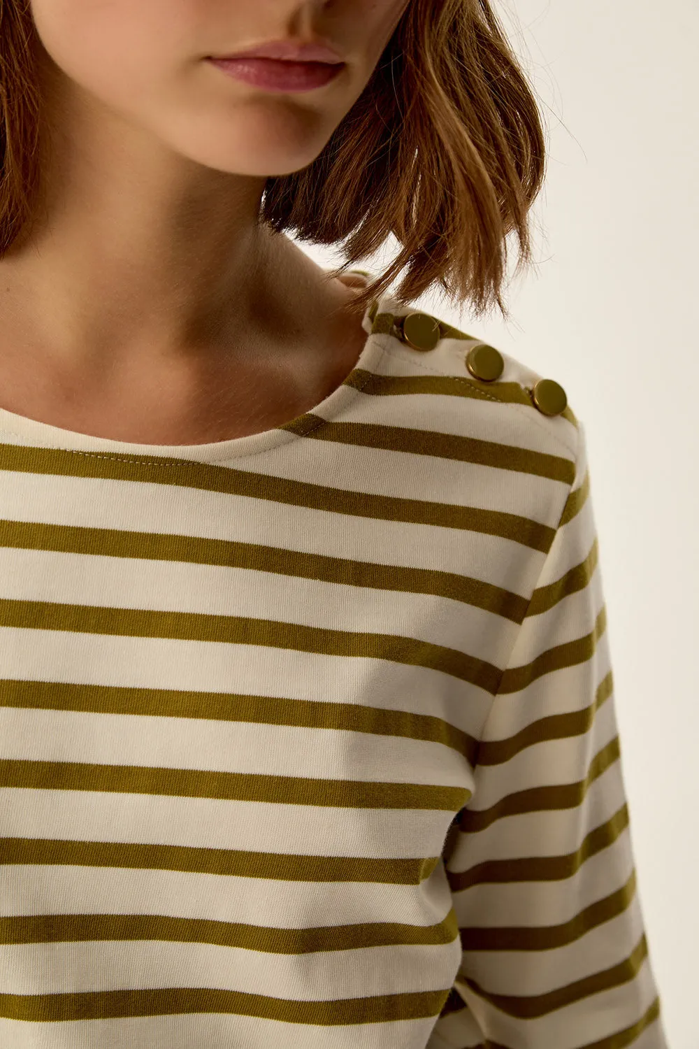 Marinière Filipette Ecru/Basilic sold by Des Petits Hauts product image thumbnail 4