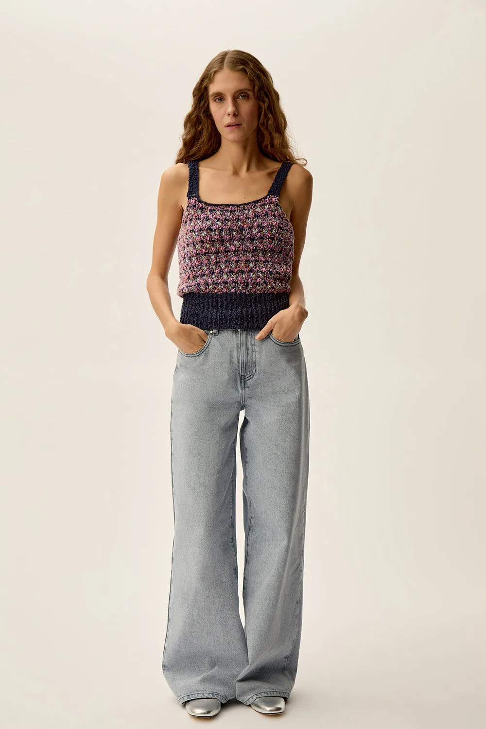 Top en maille Betty Multico Confettis sold by Des Petits Hauts