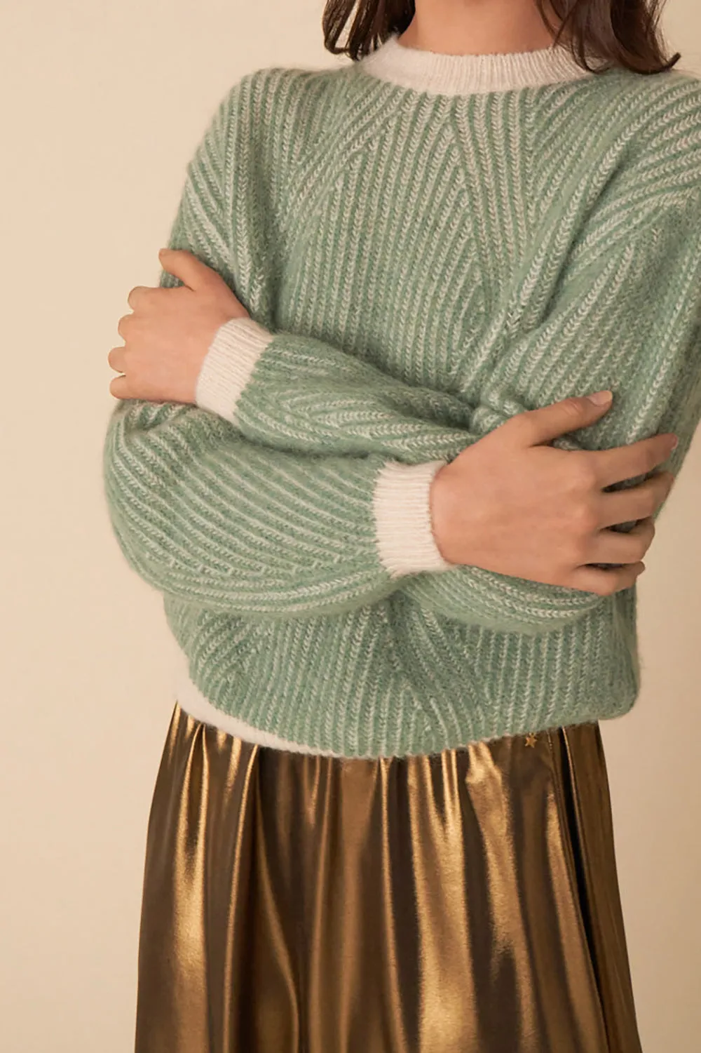 pull chanone ecru/boreale sold by Des Petits Hauts product image thumbnail 2