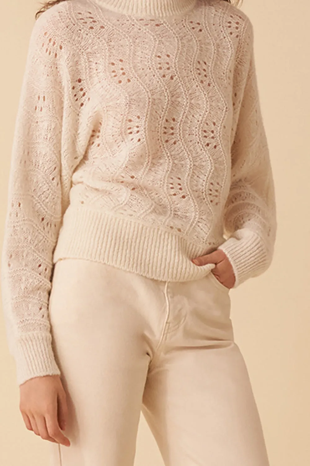 pull chase ecru sold by Des Petits Hauts