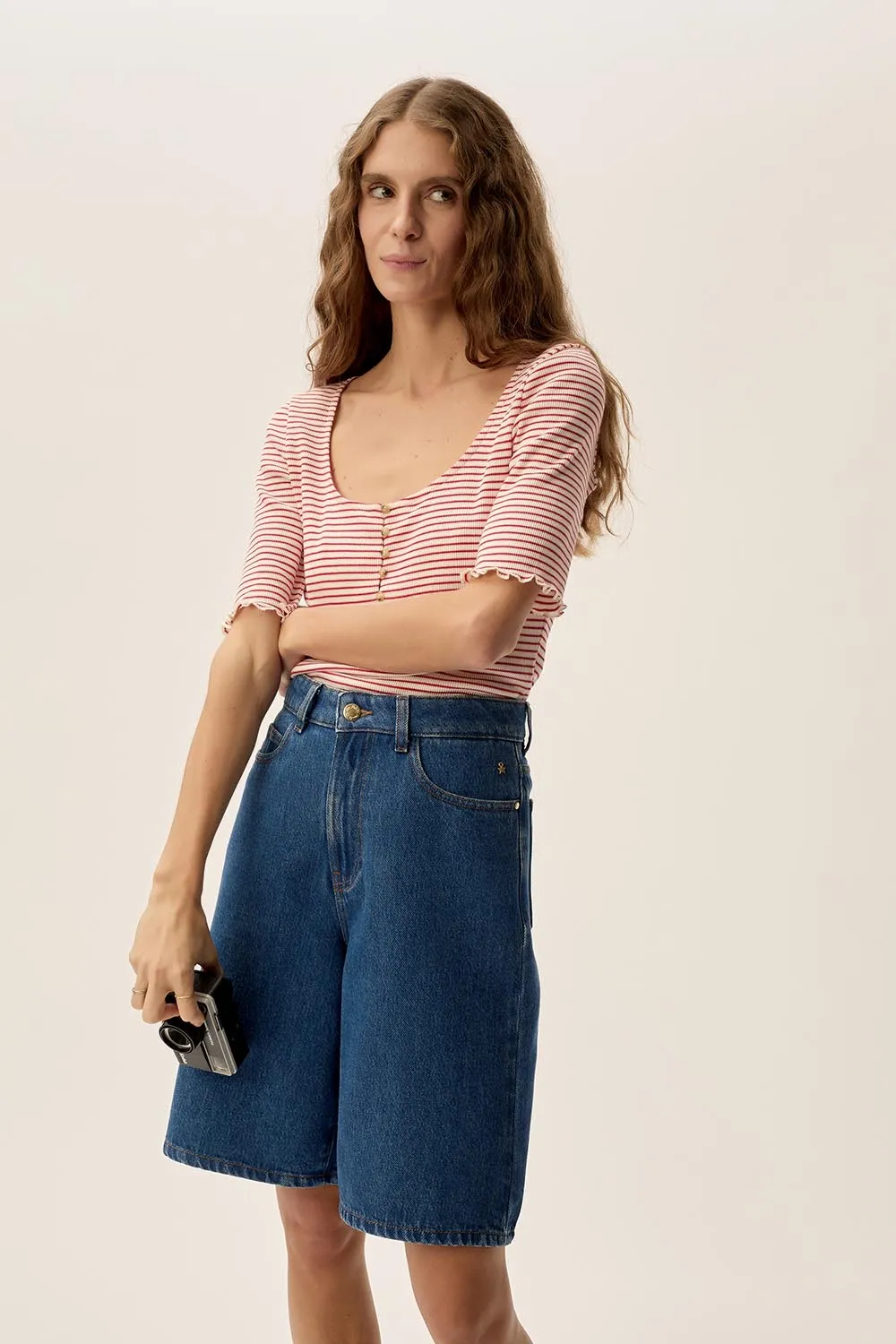 Tee-shirt Ines Cerise/Creme sold by Des Petits Hauts product image thumbnail 5