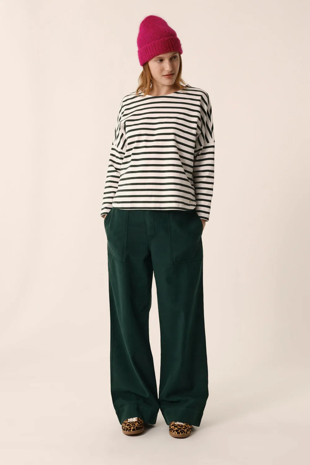 Marinière Filly Ecru/Epicea sold by Des Petits Hauts