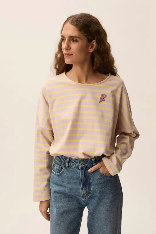 Marinière Filly Lilas/Beurre sold by Des Petits Hauts