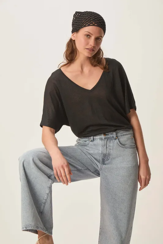 Tee-shirt Hanina Noir made by Des Petits Hauts