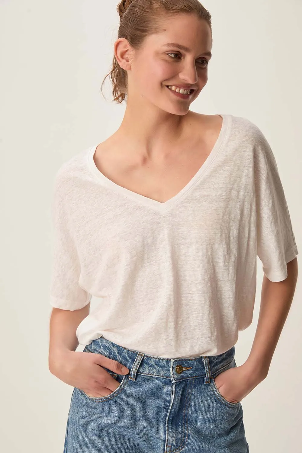 Tee-shirt Hanina Ecru sold by Des Petits Hauts product image thumbnail 2