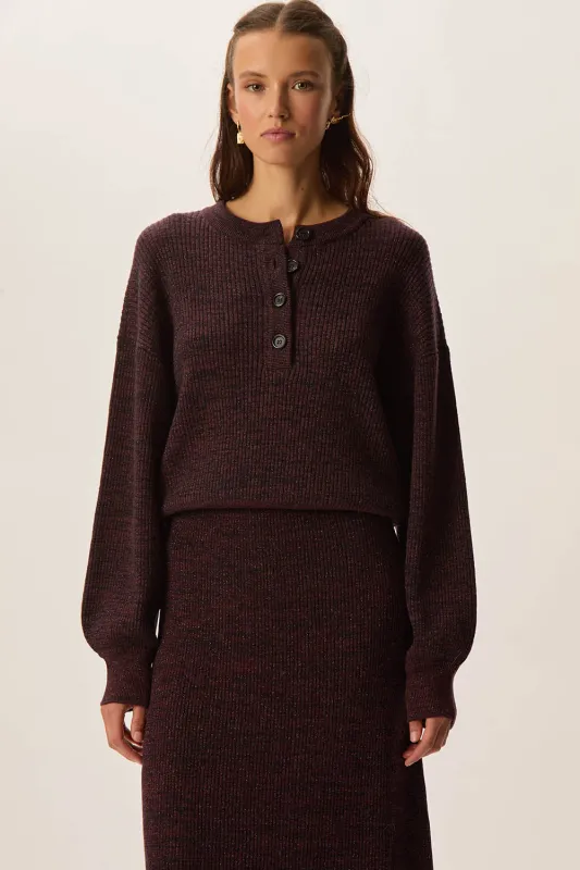 Pull Brunon Marine/Berry sold by Des Petits Hauts