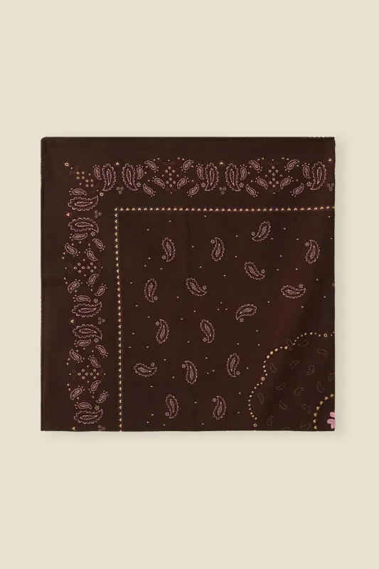 Foulard Nypette Paisley Coffee sold by Des Petits Hauts