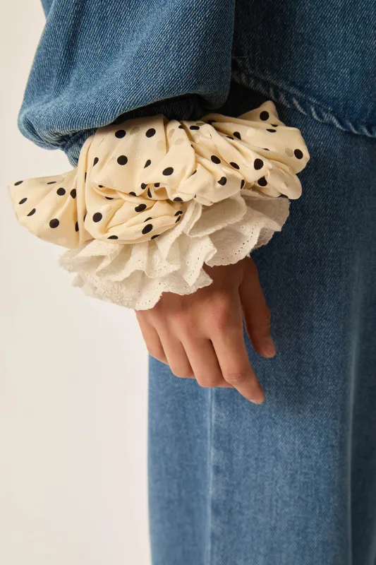 Chouchou Wioletta Pois Jacquard sold by Des Petits Hauts