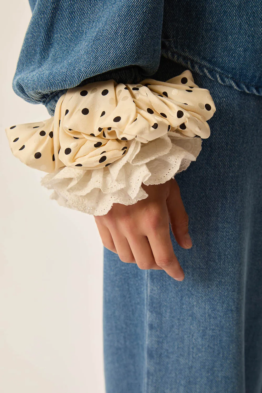 Chouchou Wioletta Pois Jacquard sold by Des Petits Hauts