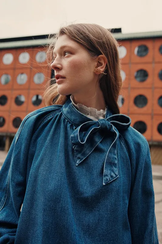 Blouse Lou Middle Blue sold by Des Petits Hauts