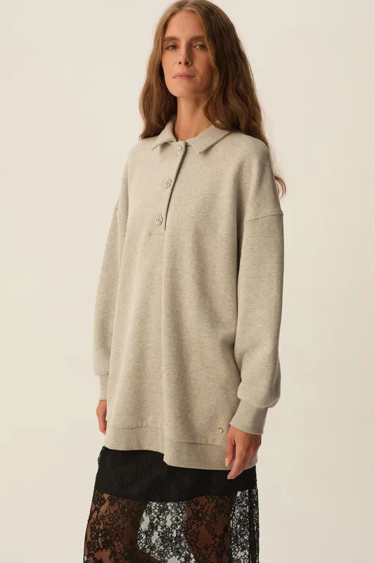 Polo  Joyce Gris Chine sold by Des Petits Hauts