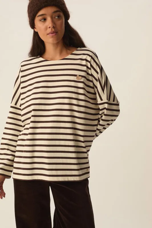 Marinière Filly Ecru/Coffee sold by Des Petits Hauts