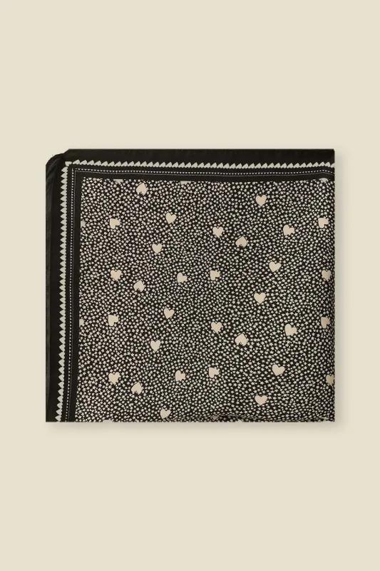 Carré de soie Nybiche Coeur Noir sold by Des Petits Hauts
