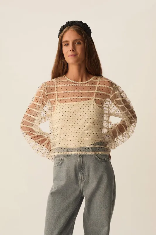 Tee-shirt Gabrielle Creme sold by Des Petits Hauts