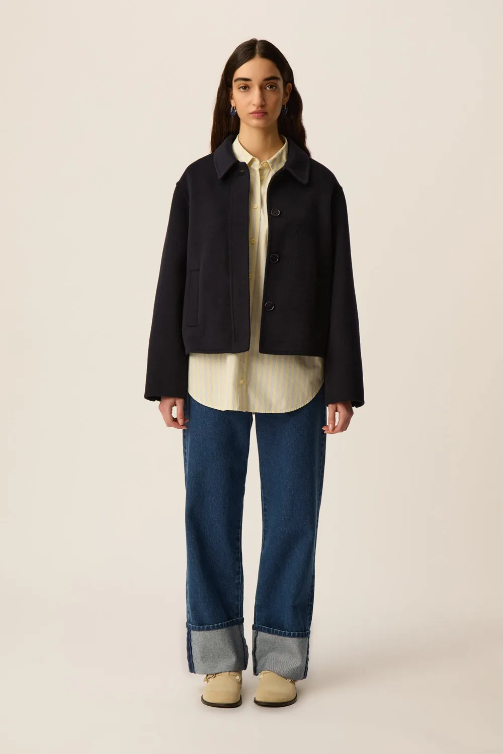 Manteau Yseult Marine sold by Des Petits Hauts